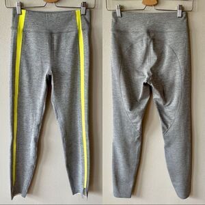 Zyia Active Gray/Green Striped Leggings - Size: 4
